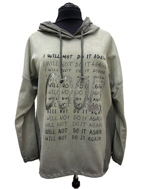 Froccella Italy Oversized Graphic Hoodie - One Size - Sage Green